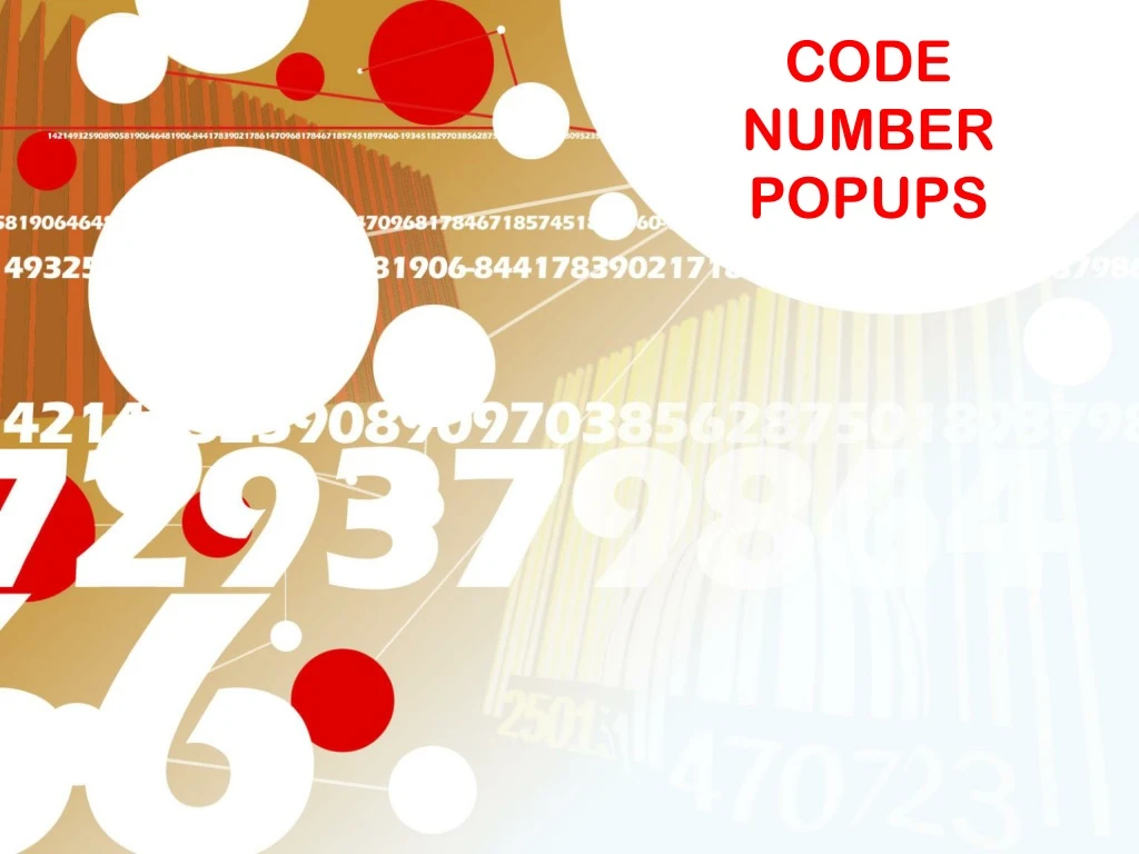 code number popups