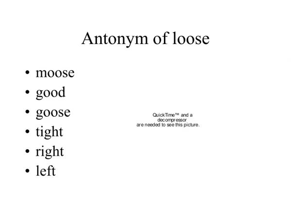 Antonym of loose