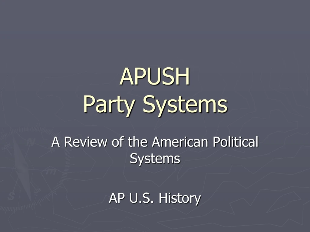 apush party systems