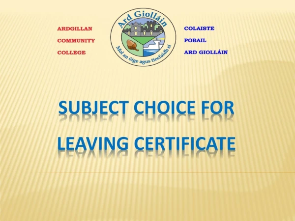 Subject Choice for Leaving Certificate