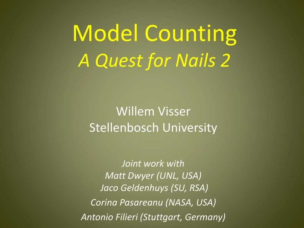 model counting a quest for nails 2