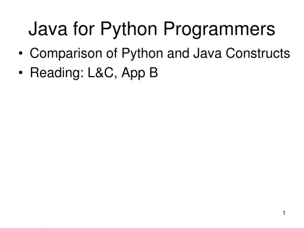 Java for Python Programmers