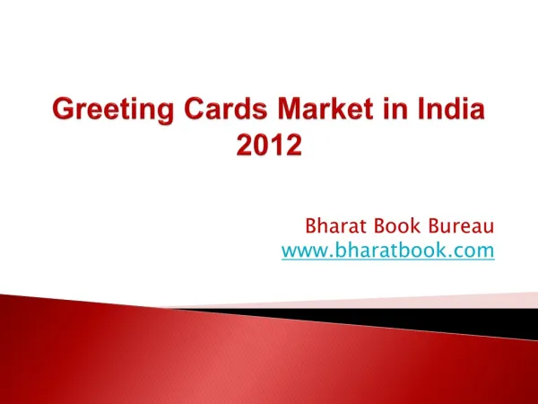 Greeting Cards Market in India 2012