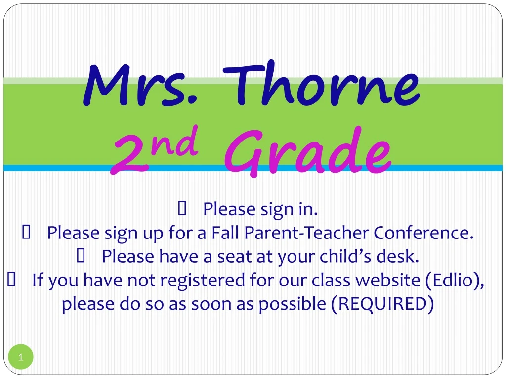 mrs thorne 2 nd grade