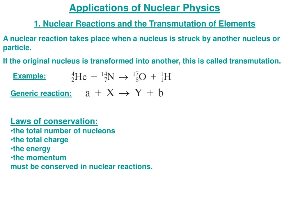 applications of nuclear physics 1 nuclear