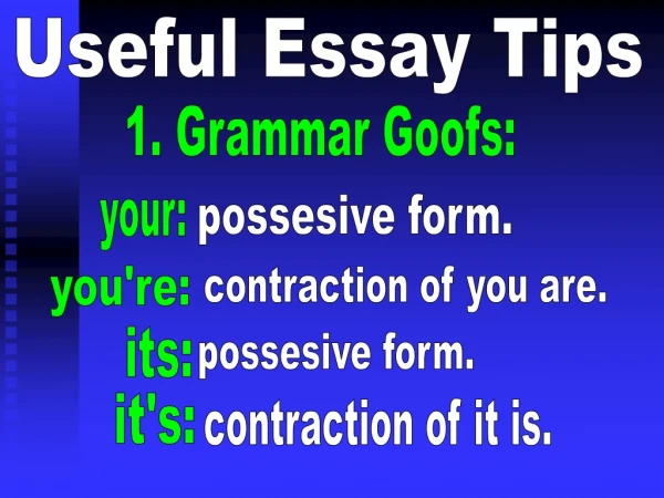 Useful Essay Tips