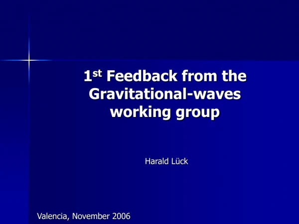 1 st Feedback from the Gravitational-waves working group