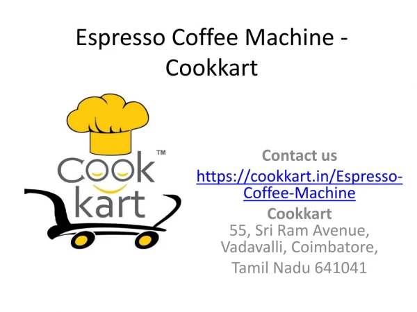 Buy Espresso Coffee Machine at Cookkart
