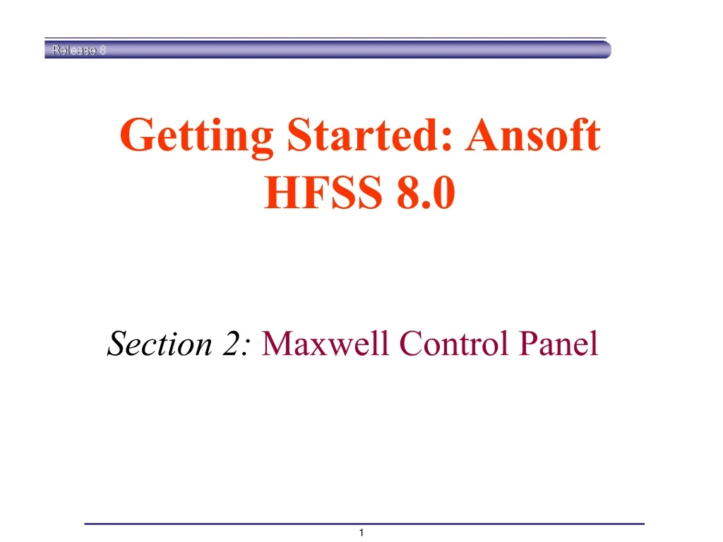 getting started ansoft hfss 8 0