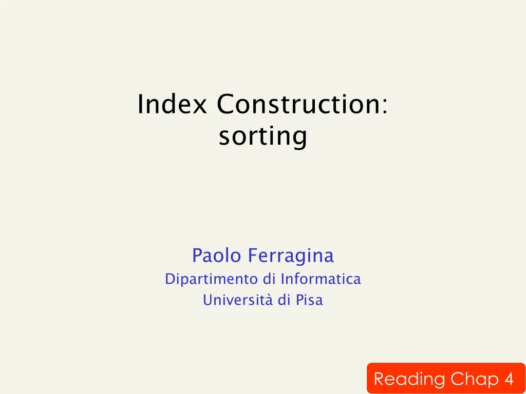 index construction sorting