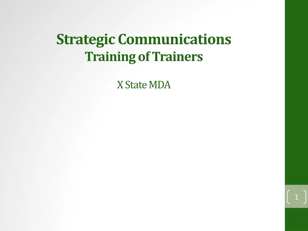 strategic communications training of trainers x state mda
