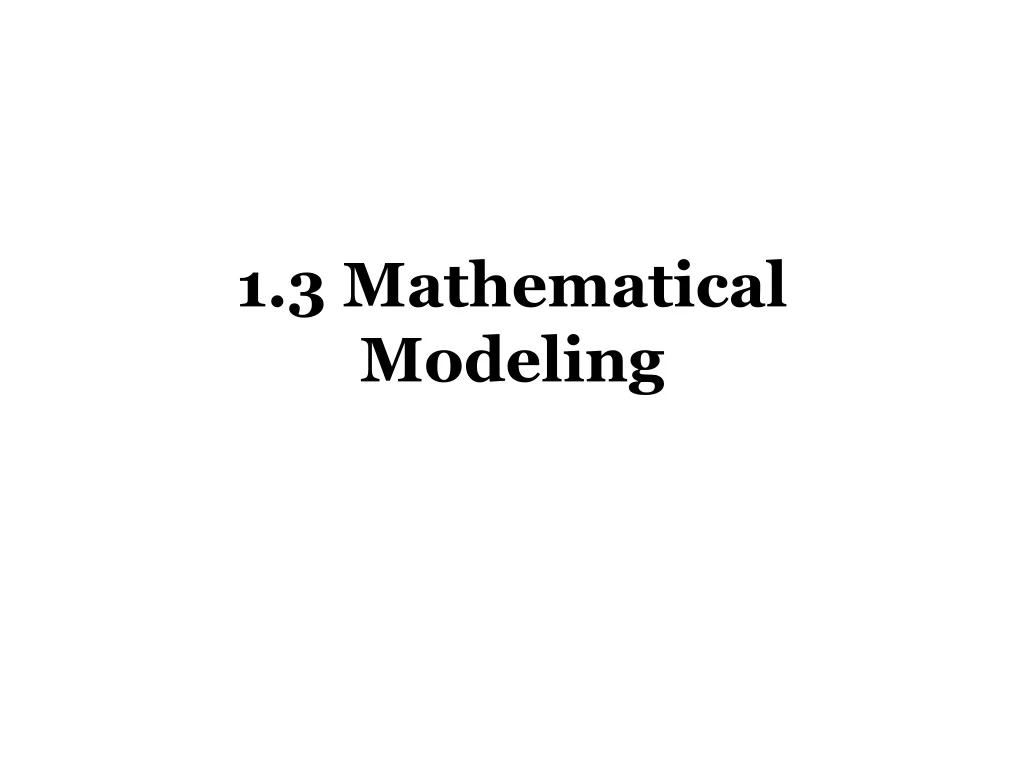 1 3 mathematical modeling