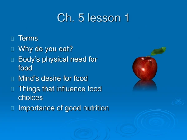Ch. 5 lesson 1
