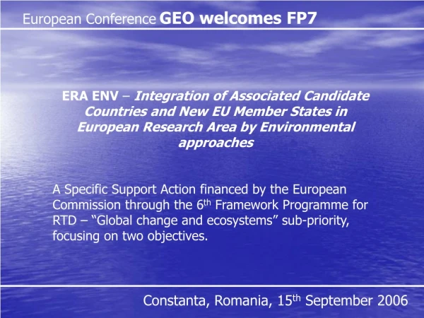 European Conference GEO welcomes FP7
