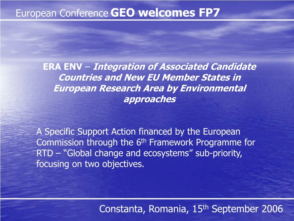 european conference geo welcomes fp7