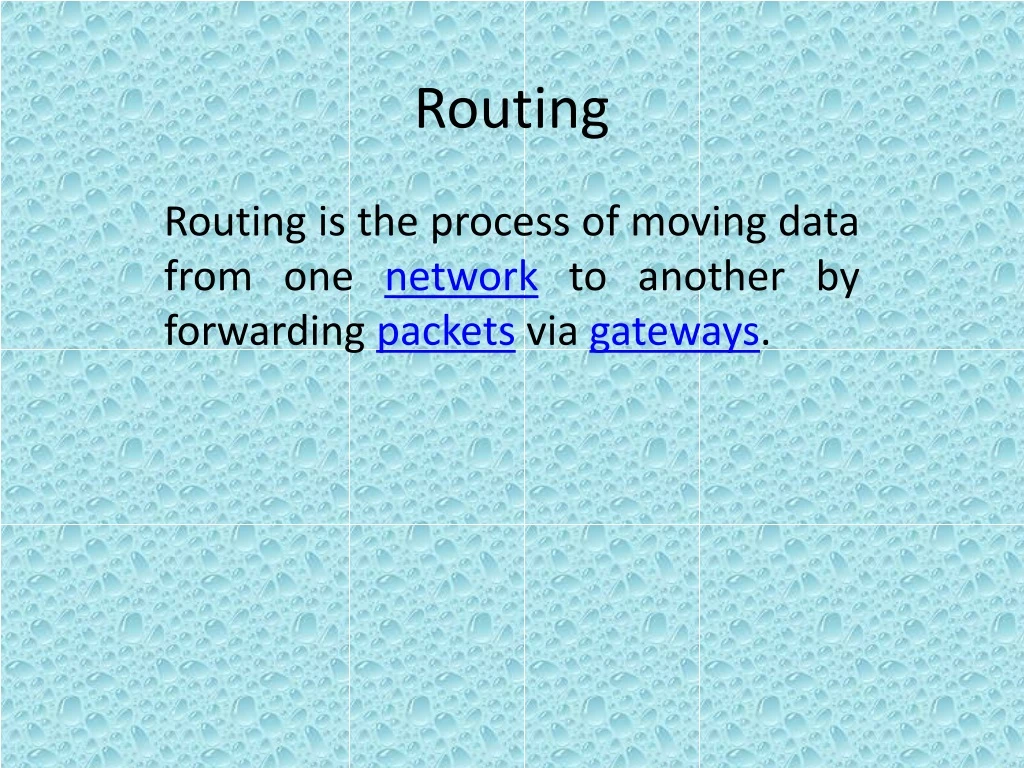 routing