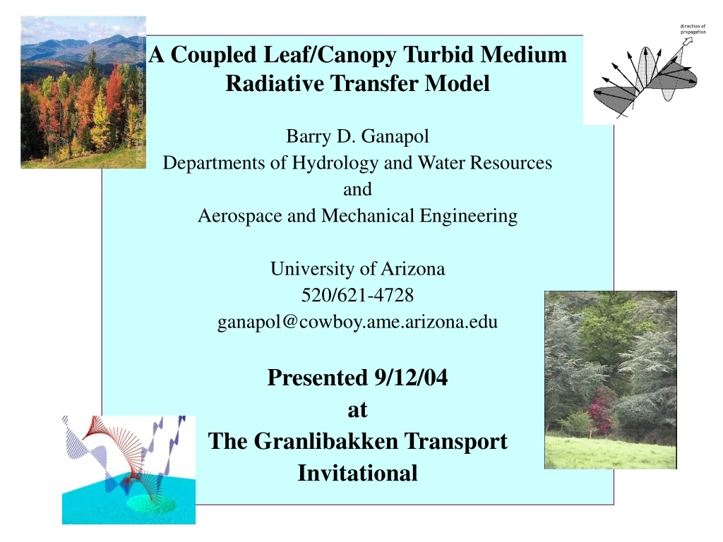 a coupled leaf canopy turbid medium radiative