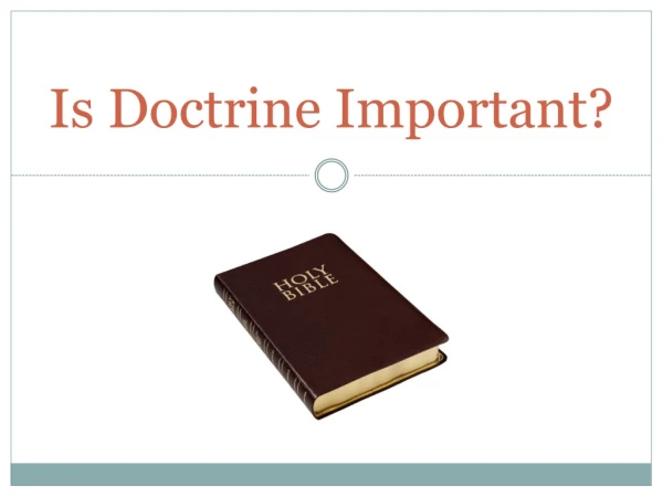 Is Doctrine Important?