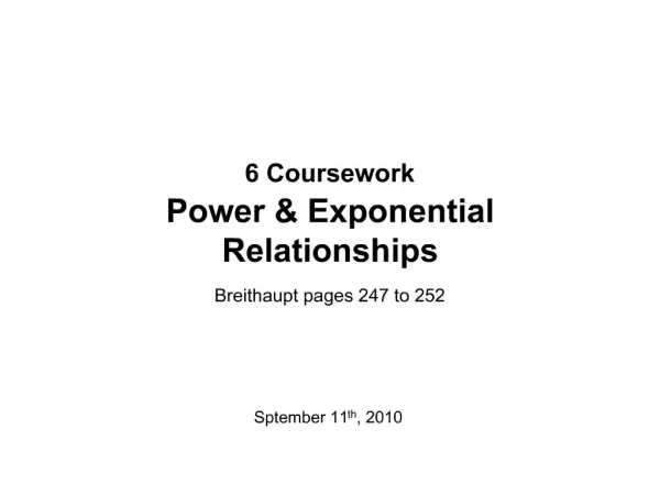 6 Coursework Power Exponential Relationships