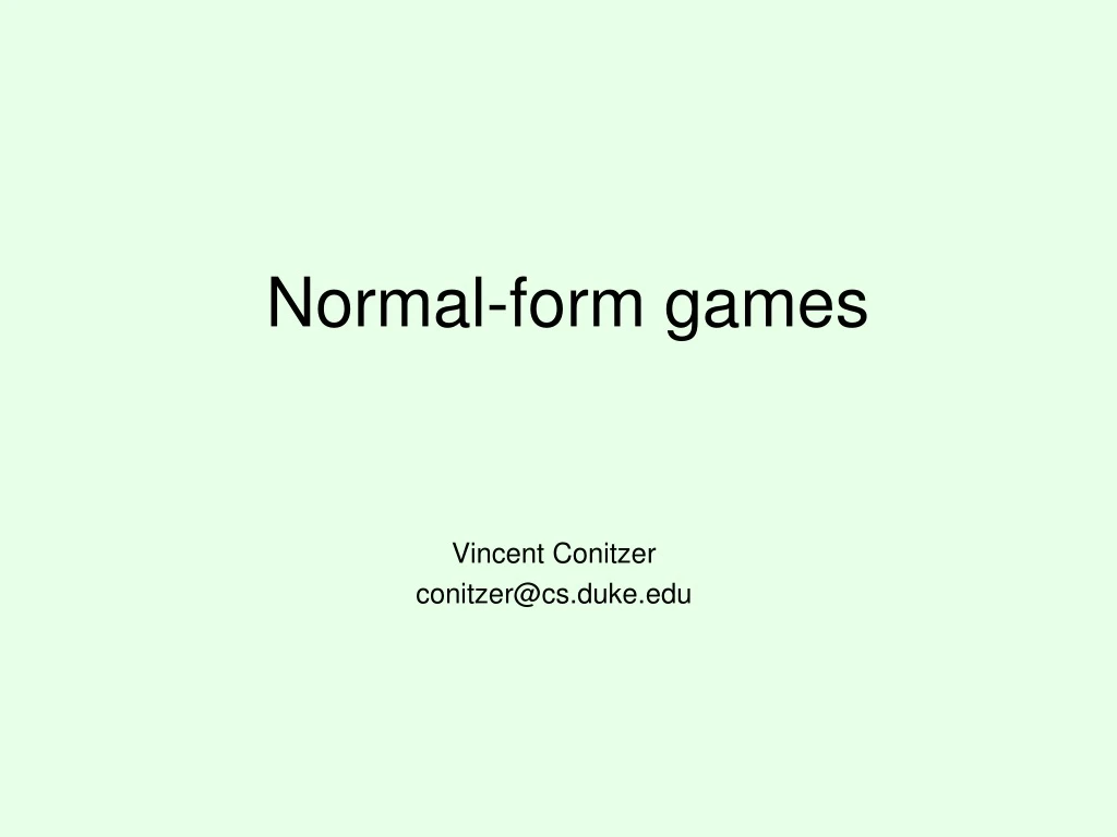 normal form games