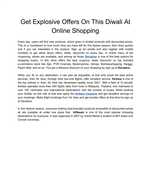 get explosive offers on this diwali at online
