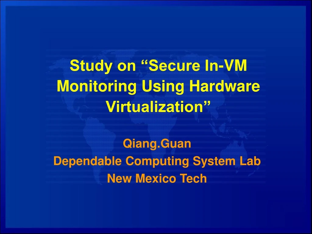 study on secure in vm monitoring using hardware virtualization
