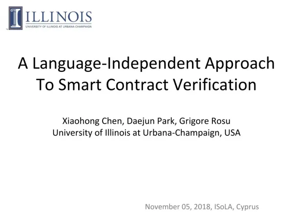 A Language-Independent Approach To Smart Contract Verification