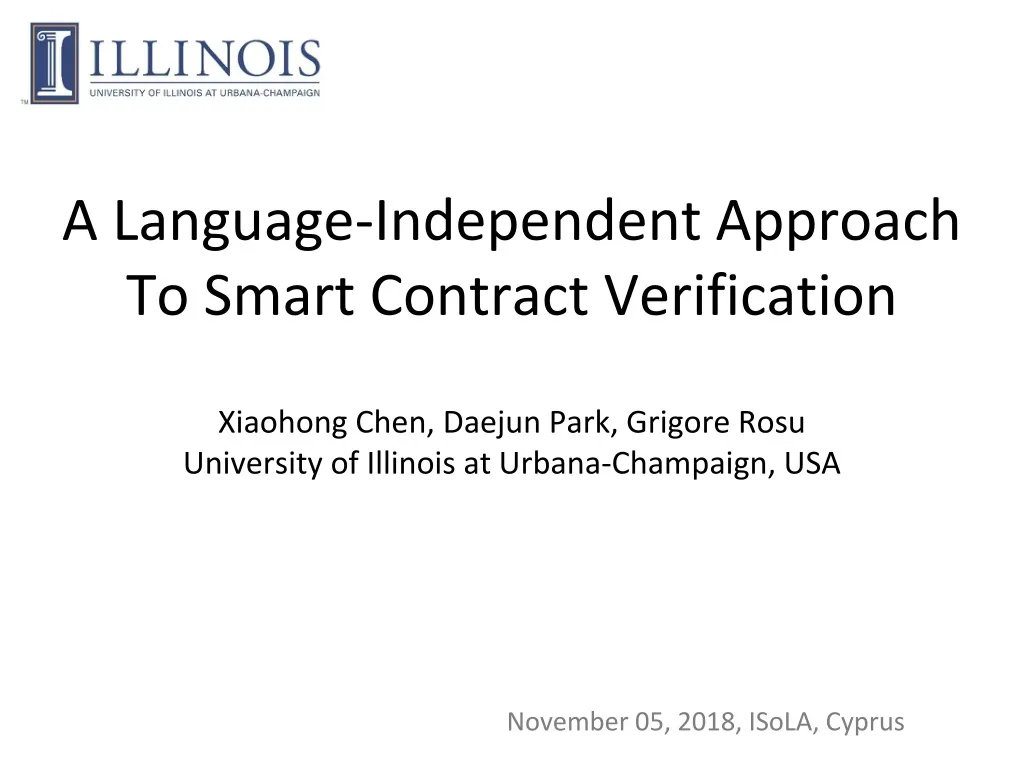 a language independent approach to smart contract verification