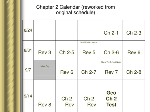 Chapter 2 Calendar (reworked from original schedule)