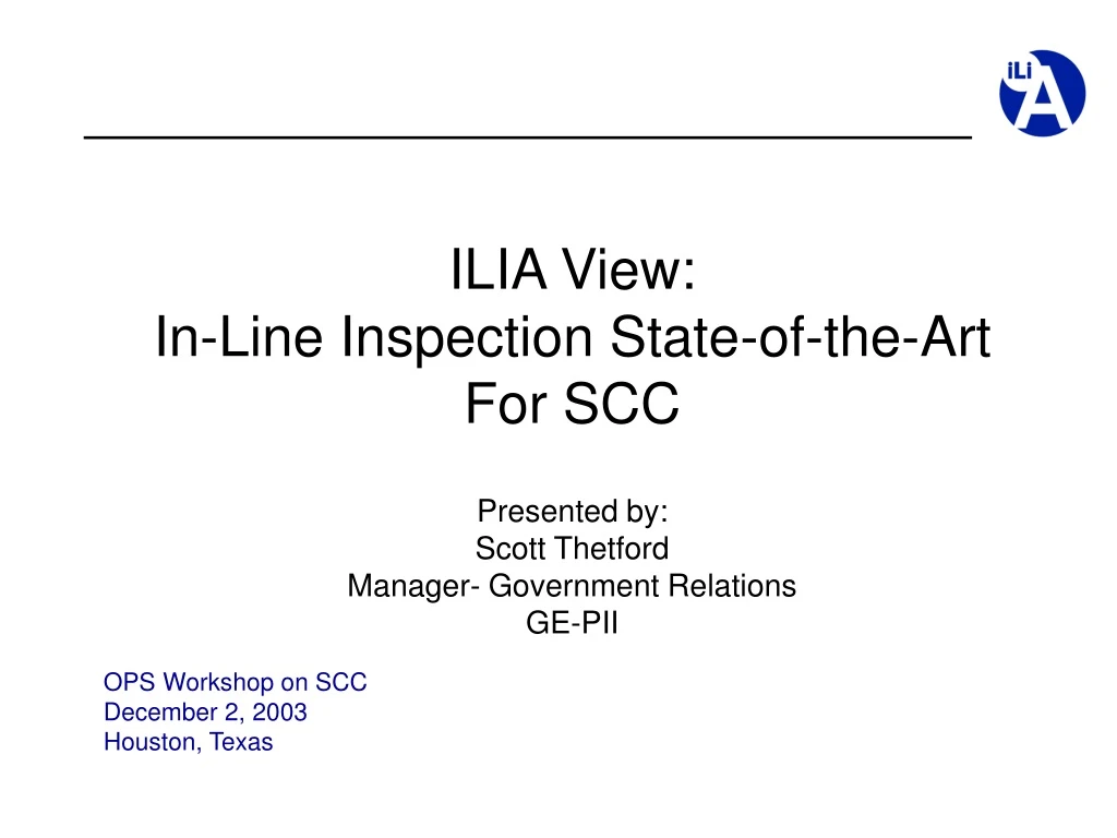 ilia view in line inspection state