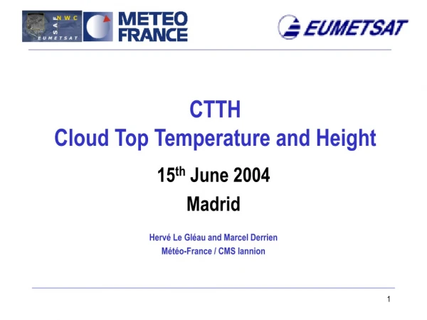 CTTH Cloud Top Temperature and Height