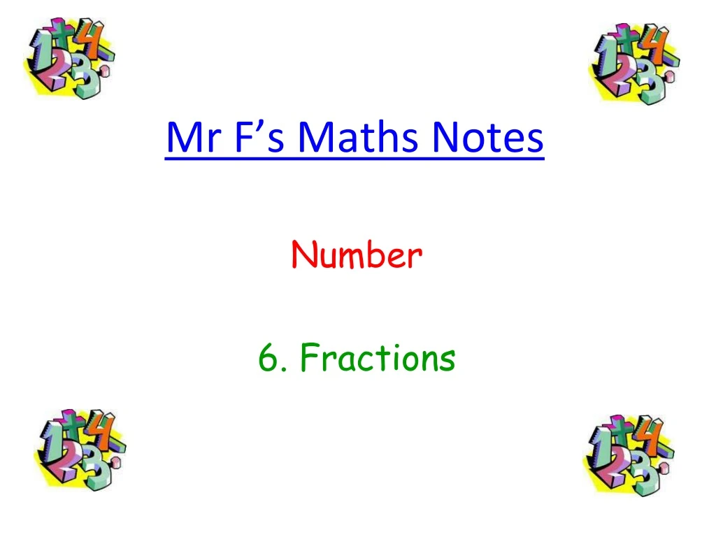 mr f s maths notes