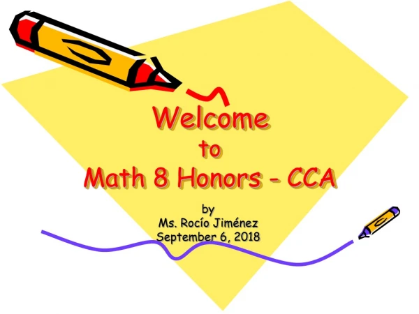 Welcome to Math 8 Honors - CCA