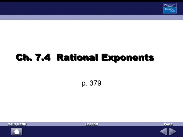 Ch. 7.4 Rational Exponents