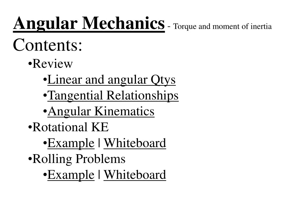 angular mechanics torque and moment of inertia