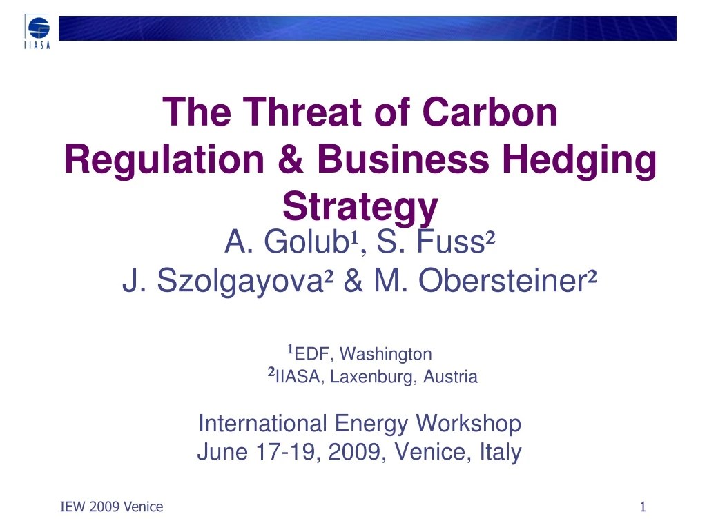 the threat of carbon regulation business hedging strategy