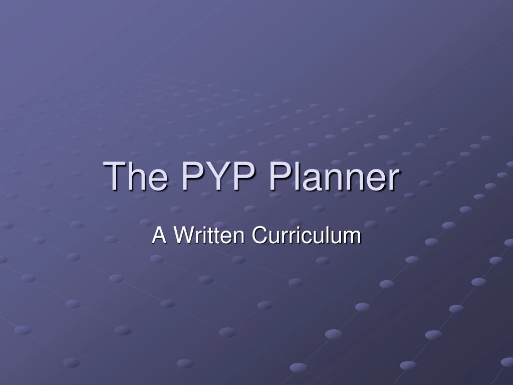 the pyp planner