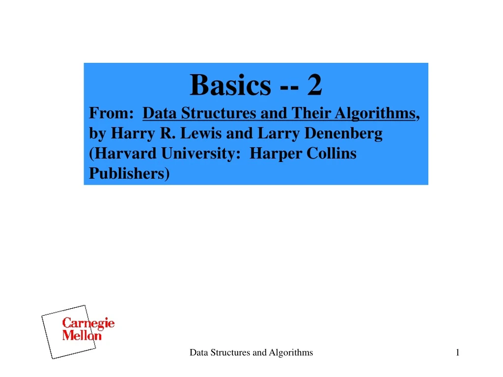 basics 2 from data structures and their