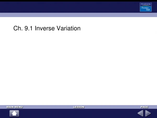 Ch. 9.1 Inverse Variation