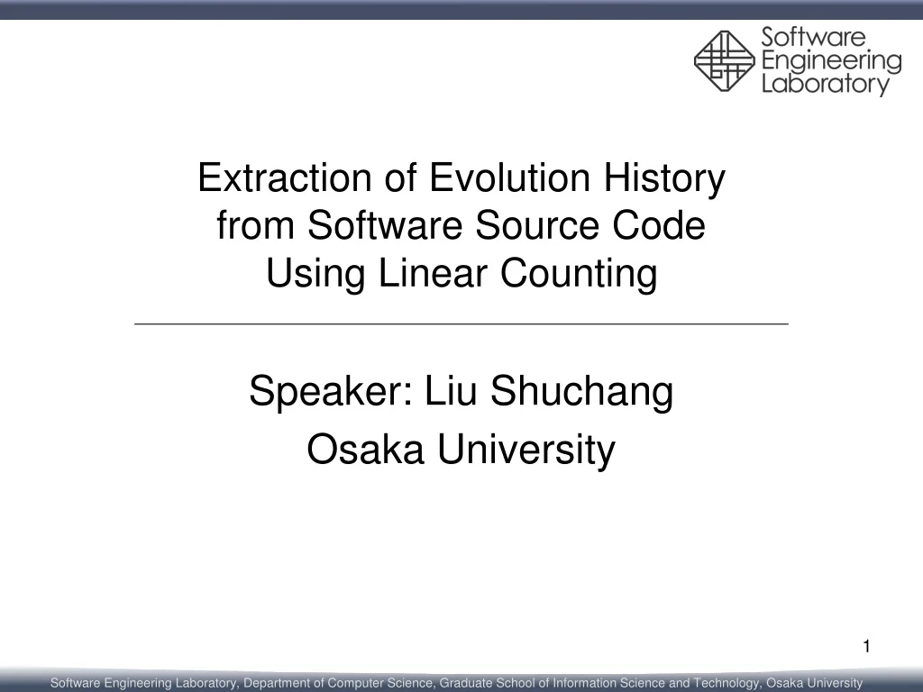 extraction of evolution history from software source code using linear counting