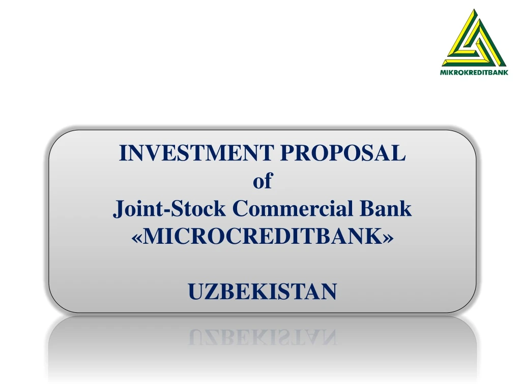 investment proposal of joint stock commercial