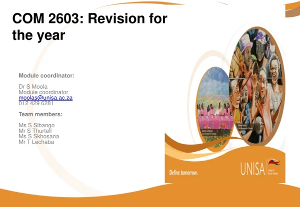 COM 2603: Revision for the year