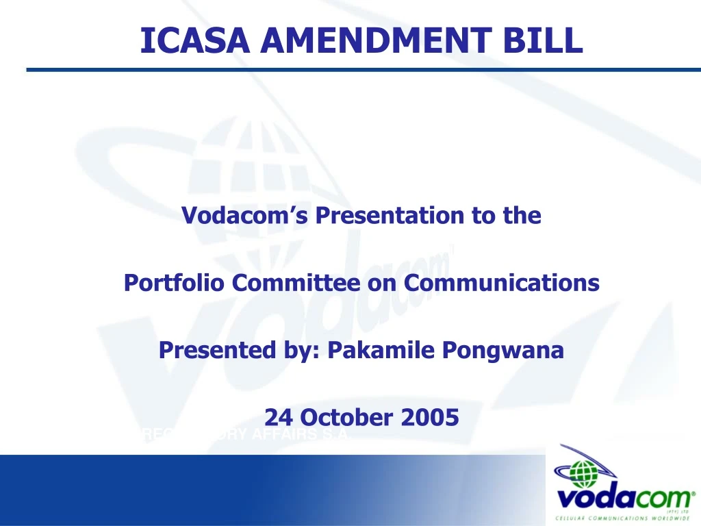 icasa amendment bill vodacom s presentation