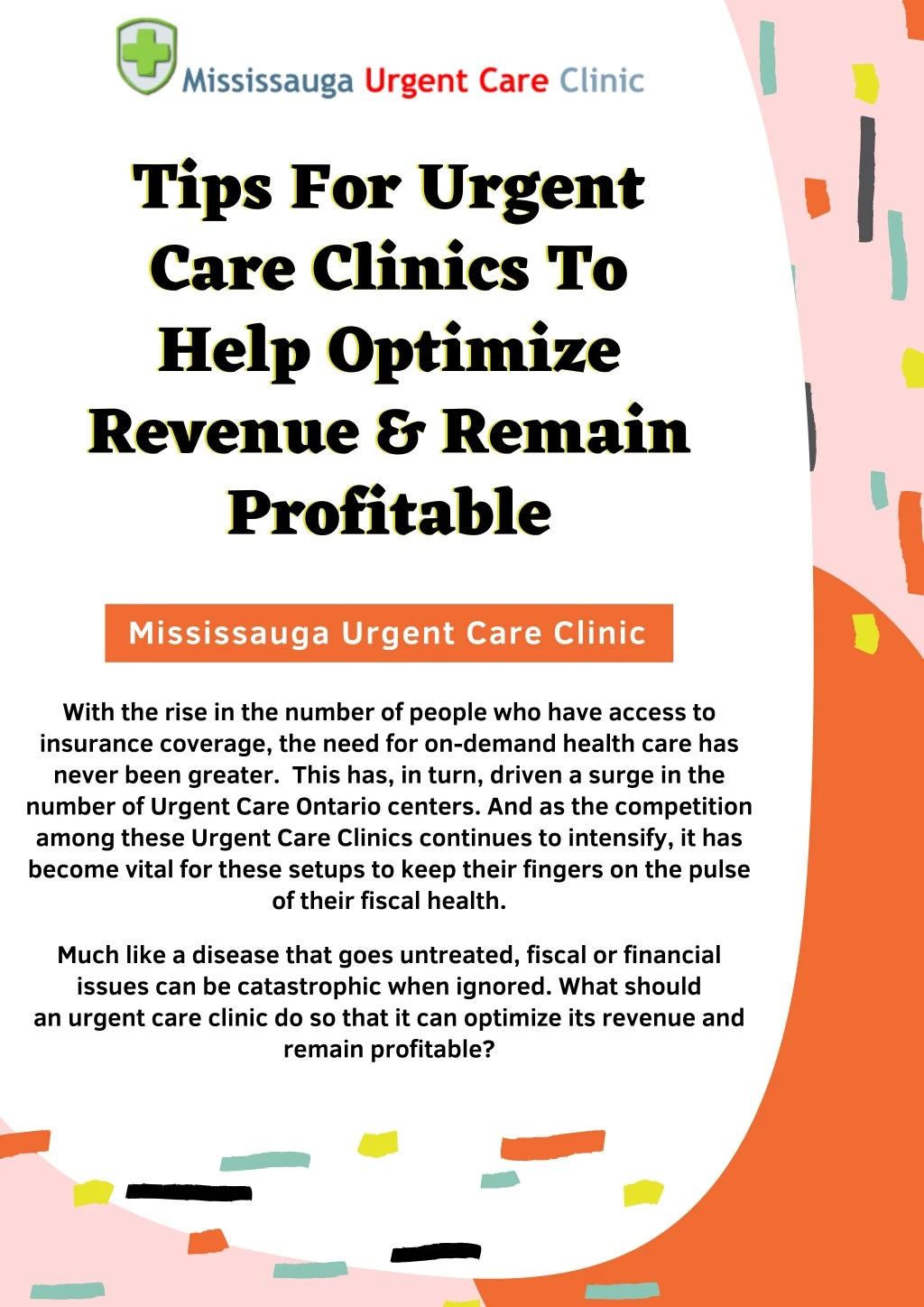 tips for urgent care clinics to help optimize