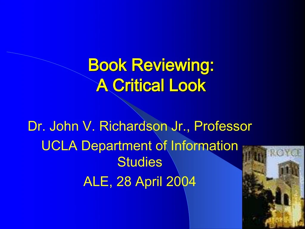 book reviewing a critical look