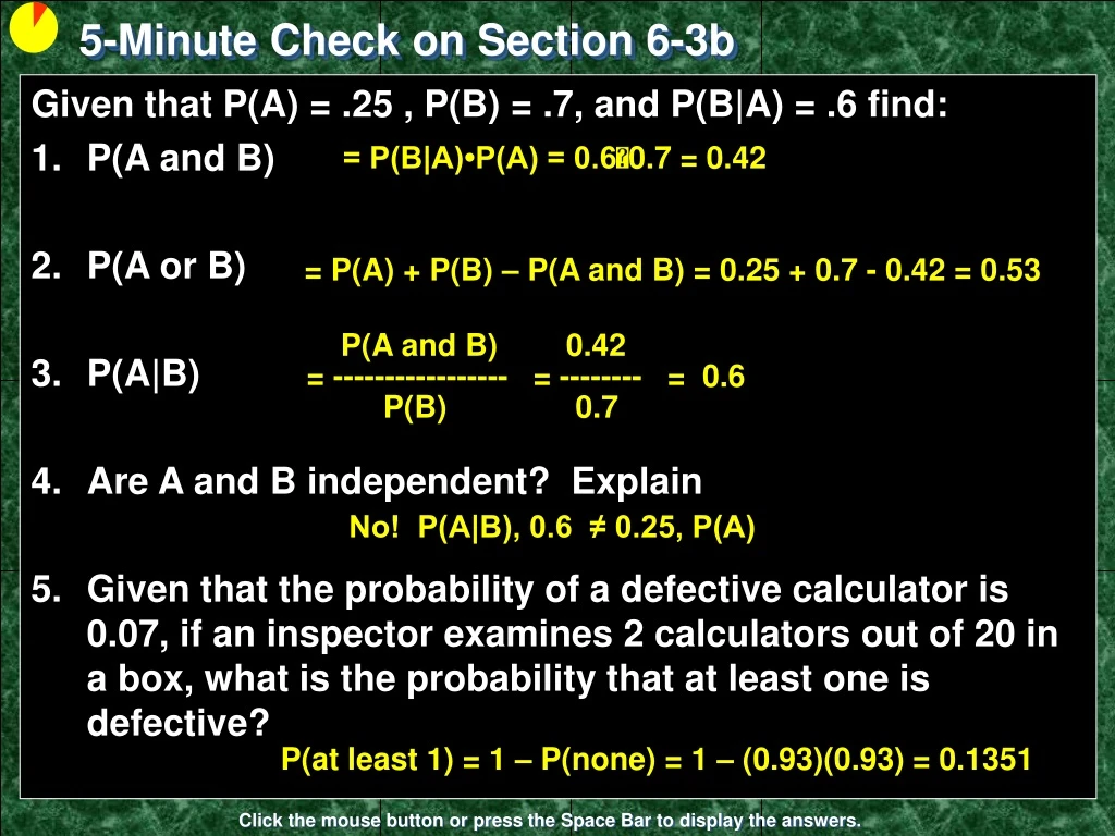 5 minute check on section 6 3b