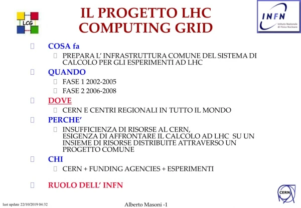 IL PROGETTO LHC COMPUTING GRID