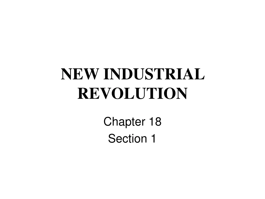 new industrial revolution