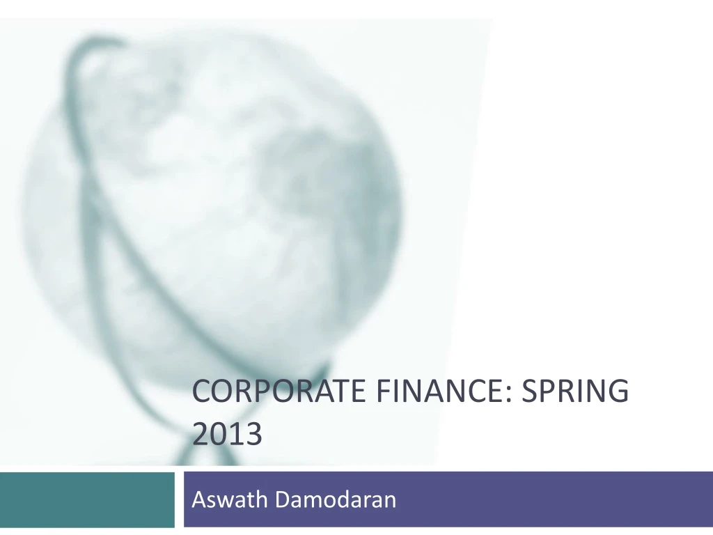 corporate finance spring 2013