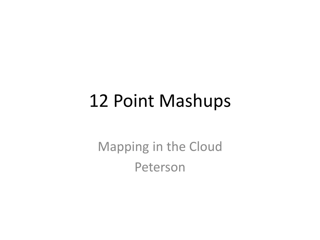 12 point mashups